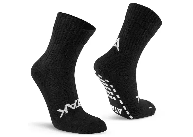 Atak Ultra Light Quarter Leg Grip Socks in Black