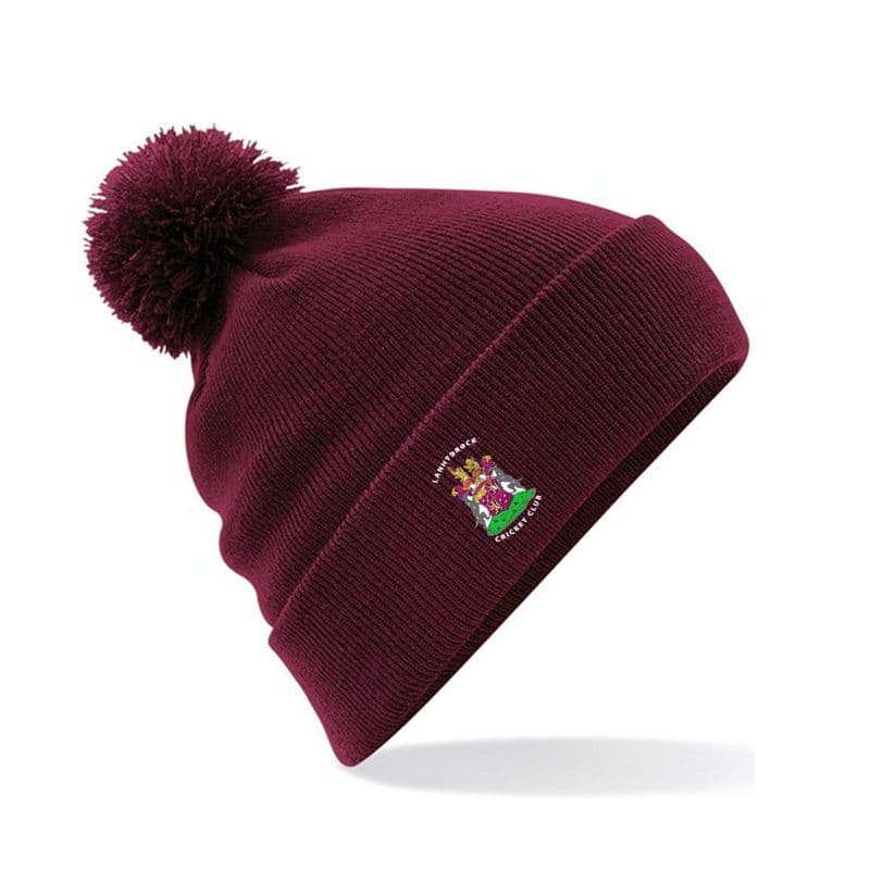 Lanhydrock CC Bobble Hat Maroon