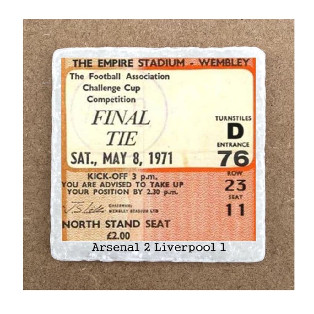 Arsenal 1971 Cup Final ticket coaster