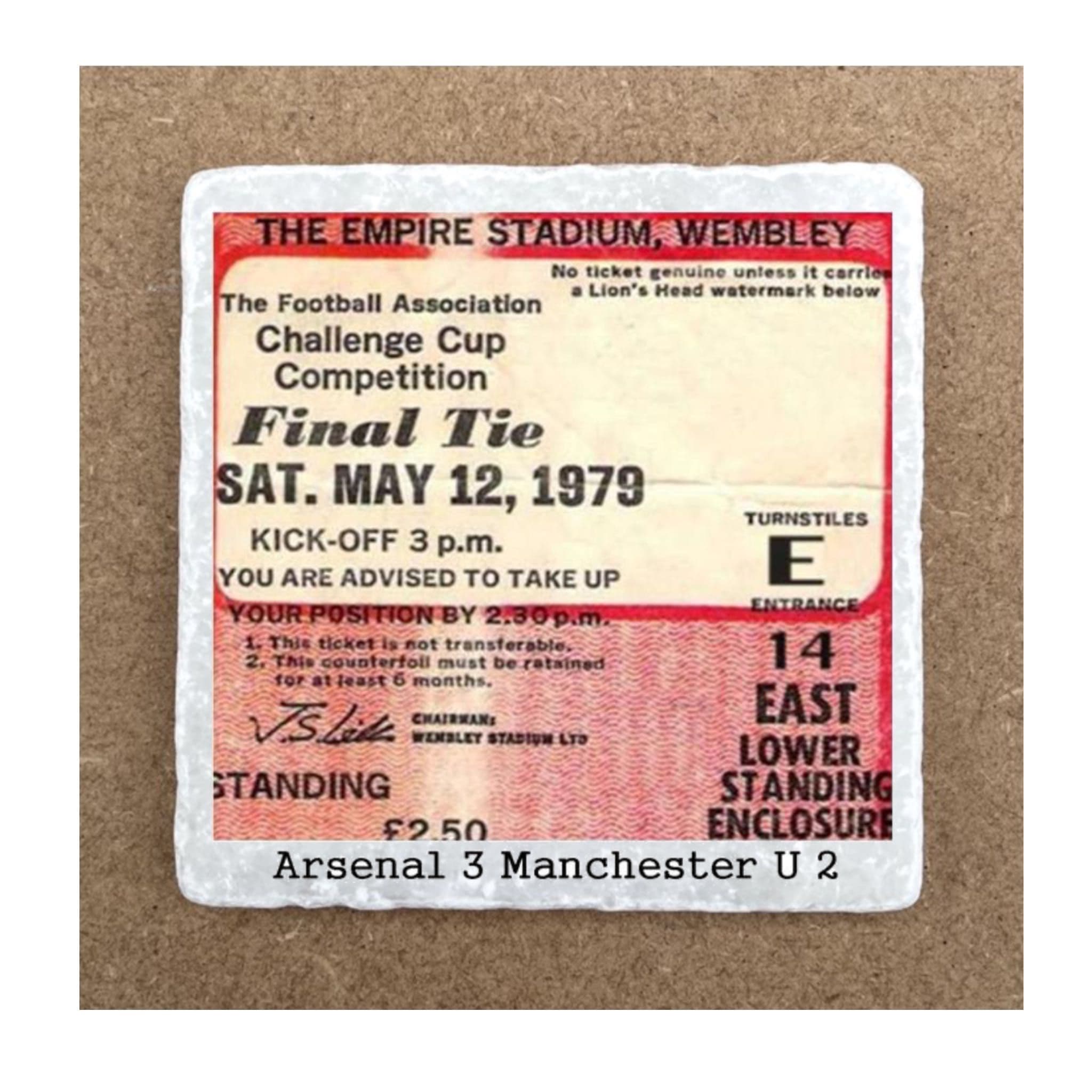 Arsenal 1979 Cup Final ticket coaster
