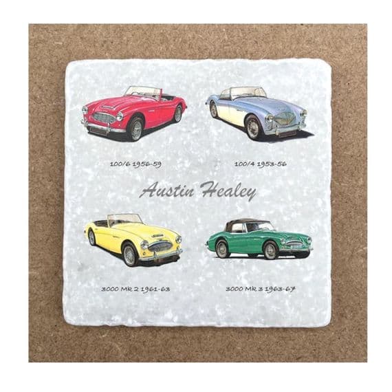 Austin Healey - 100/4, 100/6, 3000 Mk II, 3000 Mk III Italian Marble Coasters