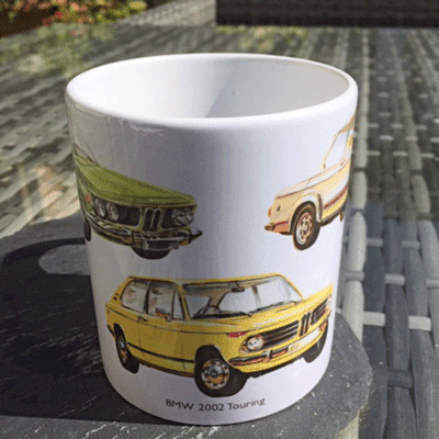 BMW Classic Cars Mug | 3.0 CSL, 2002 Turbo, 2002 Touring
