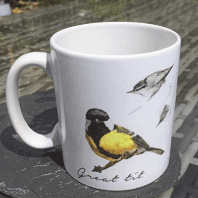 British Garden Birds Mug | Robin & Great Tit