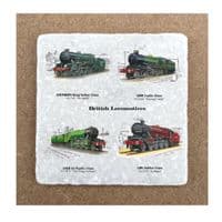 British Locomotive Trains - Southern King Arthur, GWR Castle, LNER A3 Pacific, LMS Jubilee Coasters