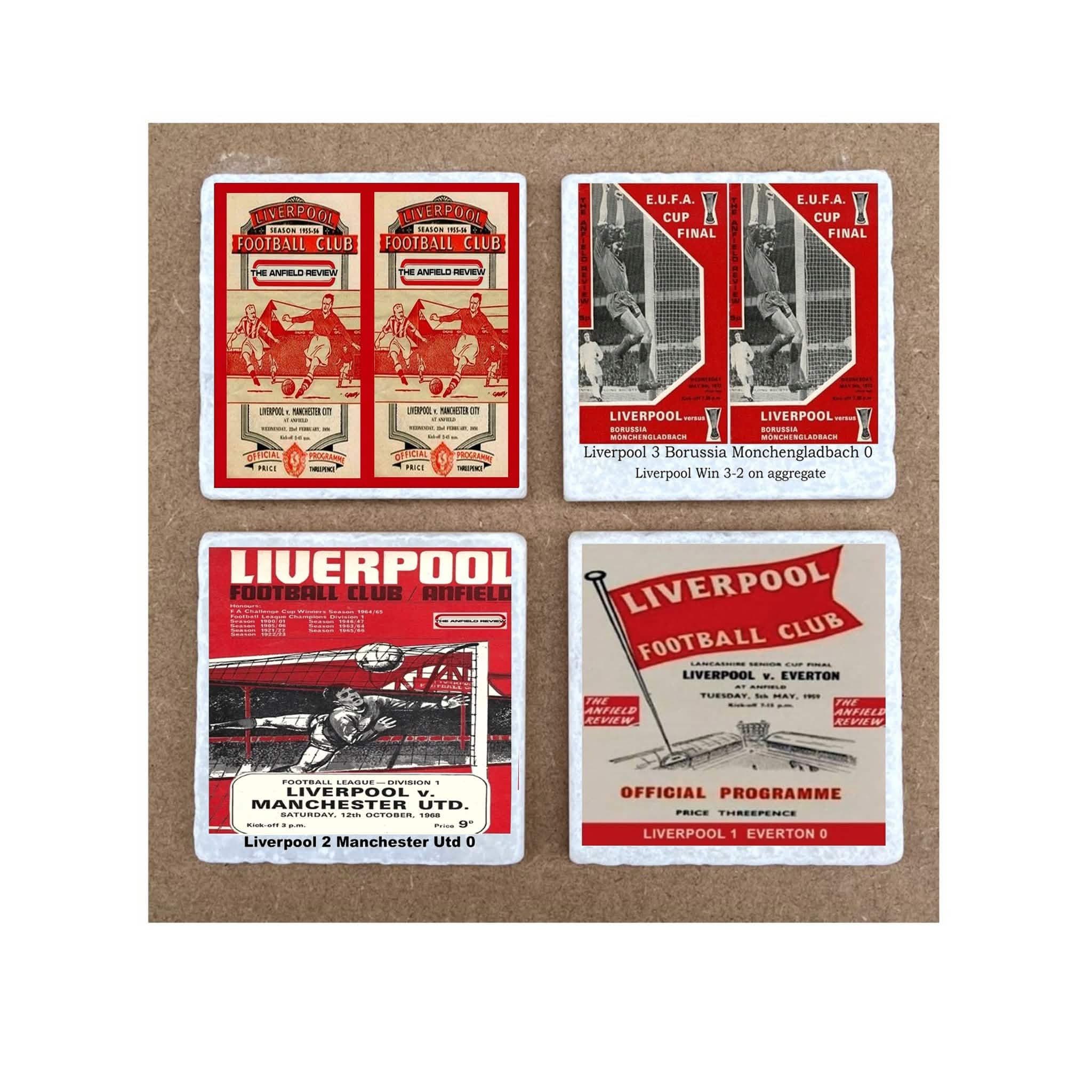 Liverpool - vintage Home Programmes set of four