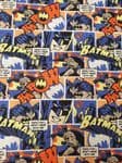 Batman Ka-pow fabric UK Blue Orange Blam Comic Book Panel DC Superhero 100% Cotton - Price Per Metre