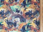 Big Bear fabric UK patterned material Fat Quarter - 50cm x 56cm - 100% cotton Black Bear Wild animal