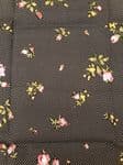 Black Spotted Rose fabric UK patterned material Fat Quarter - 45cm x 55cm - 100% cotton Floral Dots