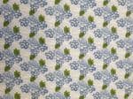 Blue roses fabric UK patterned material Fat Quarter - 50cm x 56cm - 100% cotton flowers leaf outline