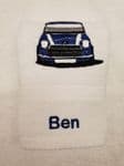 BLUE SMALL CAR PERSONALISED FACE CLOTH