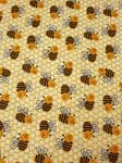 Bumble Bee fabric UK - Wild animals Buzz flying Insect Bug Yellow Black Honey Comb - Price Per Metre