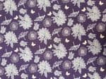 Butterfly flowers fabric UK patterned material Fat Quarter - 50cm x 56cm - 100% cotton purple floral