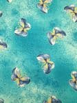 Butterfly Turquoise fabric UK - Animals Spots Blue Yellow Wild Insects Bugs Wings - Price Per Metre