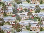 Caravan fabric fat quarter UK 50cm x 56cm holiday van sea sun beach