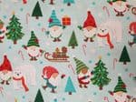 Christmas Gonk fabric UK patterned material Fat Quarter - 50cm x 56cm - 100% cotton Gnome Holiday
