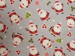 Christmas Santa Claus fabric UK patterned material Fat Quarter - 50cm x 56cm - 100% cotton Snowflake