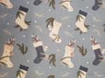 Christmas Stcokings fabric UK patterned material Fat Quarter - 50cm x 56cm - 100% cotton snow holly