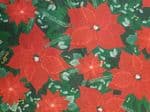 Chrsitmas Poinsettia fabric UK patterned material Fat Quarter - 50cm x 56cm - 100% cotton Flowers