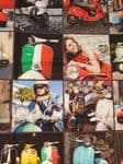Classic Italian fabric UK patterned material Fat Quarter - 50cm x 56cm - 100% cotton Italy Scooter