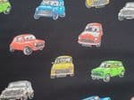Classic Mini car fabric UK collector auto Cooper material Fat Quarter - 50cm x 56cm - 100% cotton