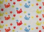 Colourful crab fabric UK patterned material Fat Quarter - 50cm x 56cm - 100% cotton sea animals swim