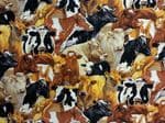 Cow herd fabric UK farming themed material 100% Cotton - Price Per Metre