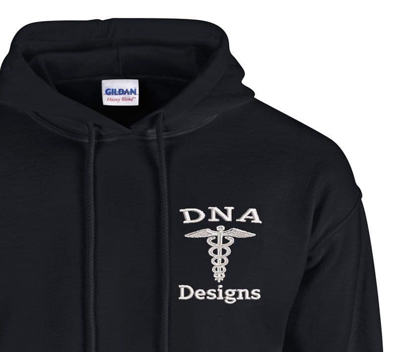 Custom embroidered logo hoodie Gildan UK personalised adult company