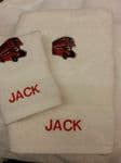 DOUBLE DECKER BUS PERSONALISED TOWEL SET