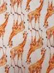 Giraffe fabric uk 100% Cotton Jungle Animals White Background Long Necks Spotted - Price Per Metre