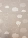Grey Cloud fabric uk 95% Cotton 5% Spandex Cloudy Raining White Sky Dotted Striped - Price Per Metre