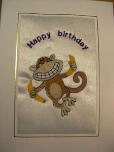 HAPPY BIRTHDAY - Monkey with 2 Bananas