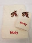 Horses head personalised towel set gift