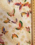 Japan butterfly fabric UK Japanese material 100% Cotton whites and creams - Price Per Metre