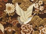 Japanese Crane Brown - Floral Fabric 100% Cotton - Price Per Metre