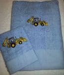 JCB DIGGER PERSONALISED TOWEL SET