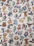 Jungle Alphabet Jersey fabric uk 95% Cotton 5% Spandex Children Nursery Animals - Price Per Metre