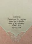 Personalised embroidered handkerchief - Mother-in-Law wedding Handkerchief  a Message of Your Choice
