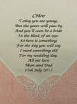 Personalised embroidered hankies -  Flower Girl/Bridesmaid Message of your choice