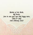 Personalised embroidered hankies -  Mother of bride Message of your choice bridesmaid ladies women's