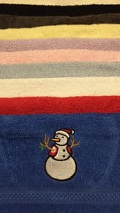 Personalised face cloth - add a name - Snowman motif - amazing stocking fillers
