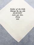 Personalised handkerchief men's Dad wedding hankie by my side gift short message father of the bride