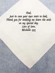 Personalised handkerchief men's Dad wedding hankie by my side gifts short message thank you