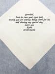 Personalised handkerchief men's Grandad wedding hankie by my side gifts short message Just in case