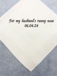 Personalised handkerchief men's wedding hankie husband gifts short message loving tears