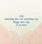 Personalised Ladies wedding handkerchief something blue new bridesmaid successful marriage
