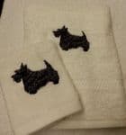 SCOTTIE PERSONALISED TOWEL SET - DEEP PINK BOW - DOG