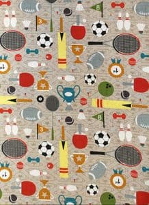 Sports equipment fabric UK - football tennis material Fat Quarter - 50cm x 56cm - 100% cotton