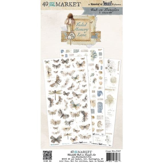 49 And Market -Blendable Rub-On Transfer Set - Faded Memory Lane