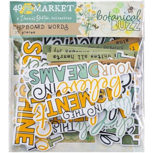 49 And Market - Chipboard Words - Dennis Bruton Collection Botanical Buzz
