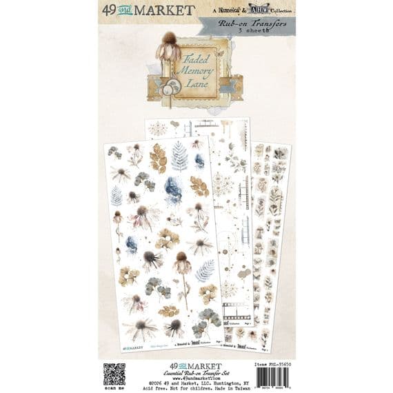 49 And Market - Essential Rub-On Transfer Set - Faded Memory Lane